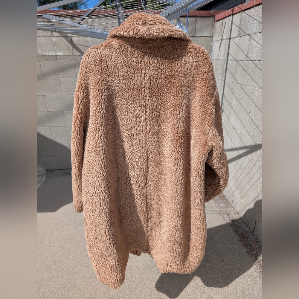 Michael Kors Women's Faux-Fur Tan Teddy Coat Plus Size 2X - Picture 5 of 9